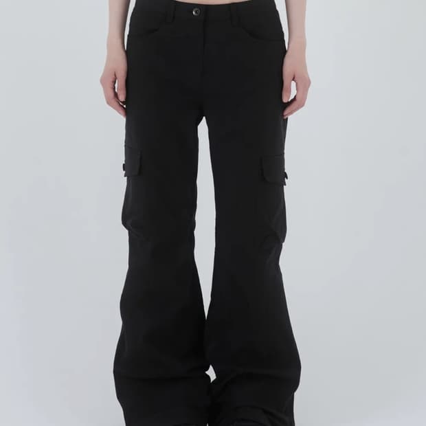 미세키서울 Pocket cargo bootscut pants BLACK