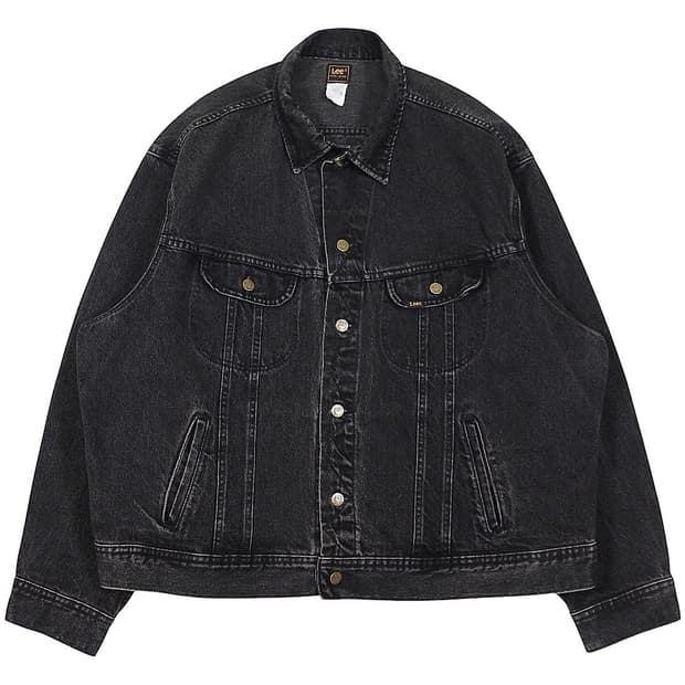 1980s USA Lee 220-5019 블랙 데님 자켓 빈티지 미국제