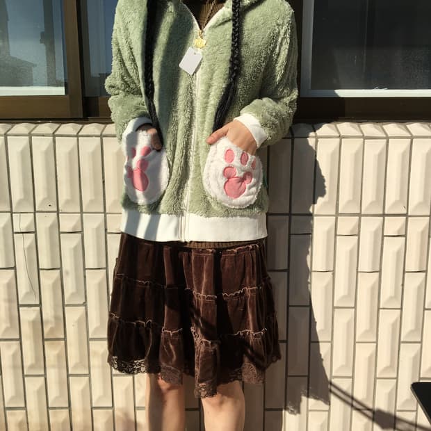 Disney cat ear hood fleece zip up