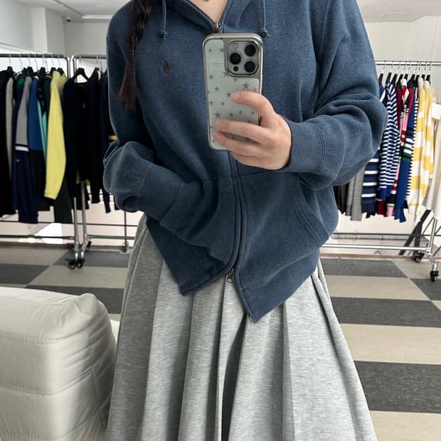 폴로 랄프로렌 뮤트블루 후드집업 