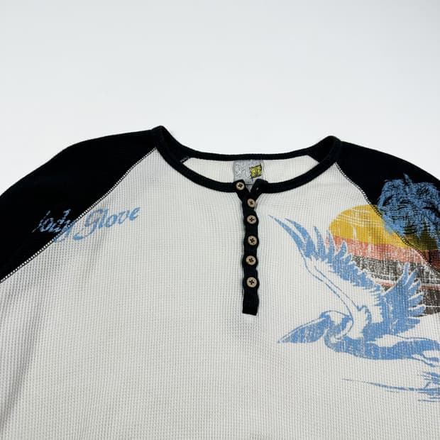 VTG 빈티지 헨리넥 와플 긴팔티셔츠 (L 여성추천)