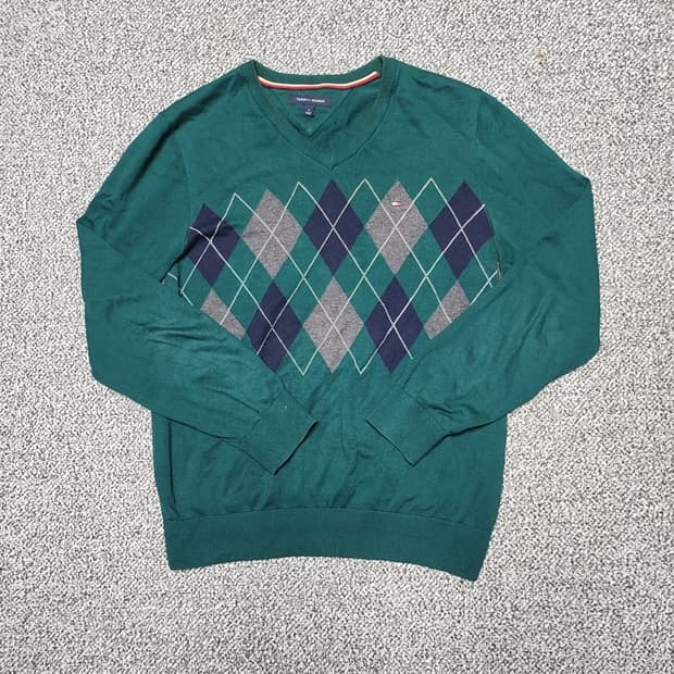 [M] 타미힐피거 아가일체크 니트 (2837)