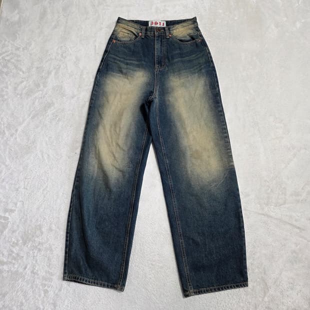 (S)여성 OOTJ 워시드 와이드 데님 팬츠