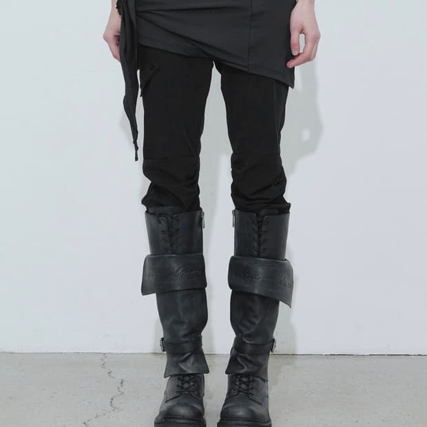 보헤미안서울 보헴서 BELTED JERSEY SKIRT, BLACK