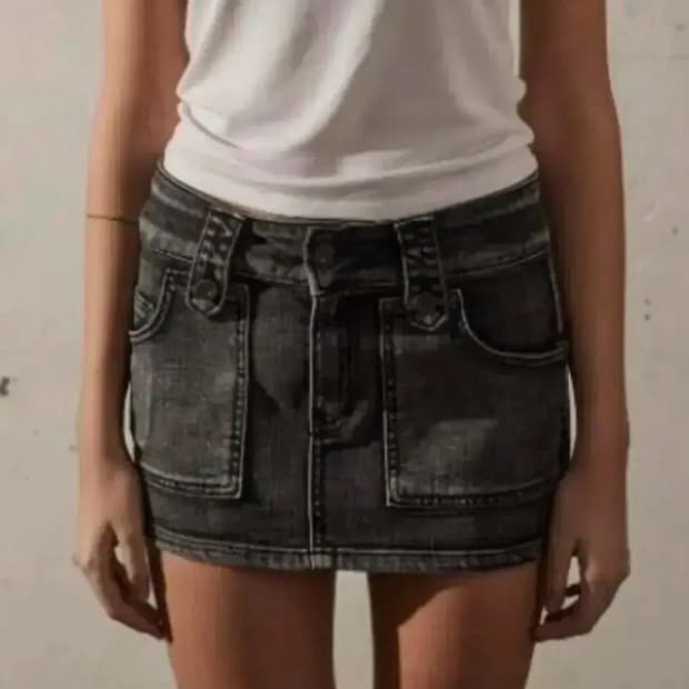 보헤미안서울 포켓 데님 스커트 s