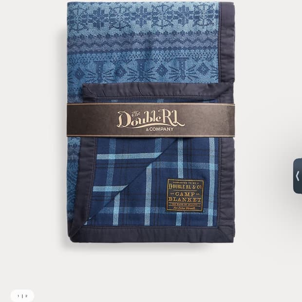 더블알엘 Rrl 인디고 코튼 자카드 캠프 블랭킷