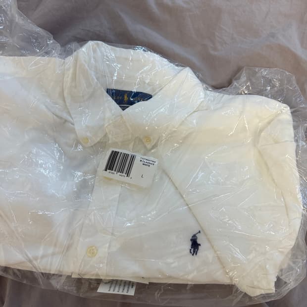 폴로 랄프로렌 옥스포드 셔츠 화이트 슬림핏 L 새제품