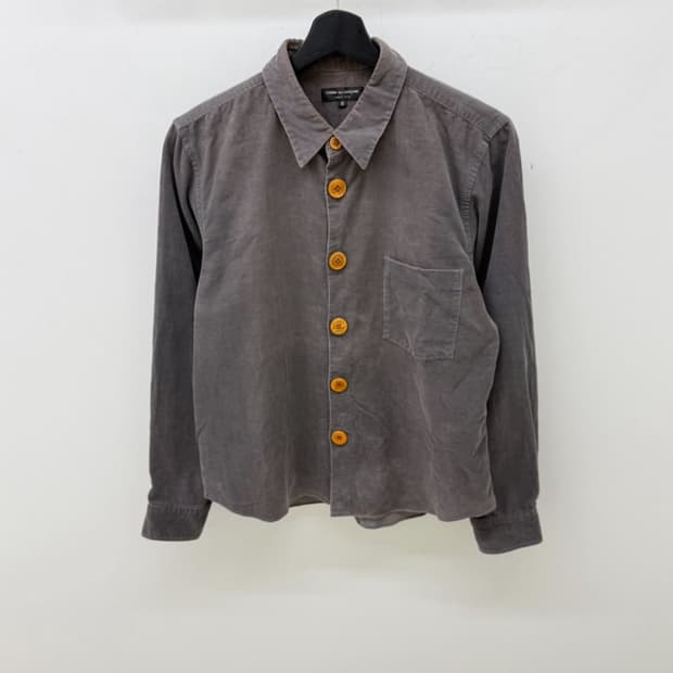 00s 꼼데가르송 옴므플러스 빅 버튼 코듀로이 셔츠