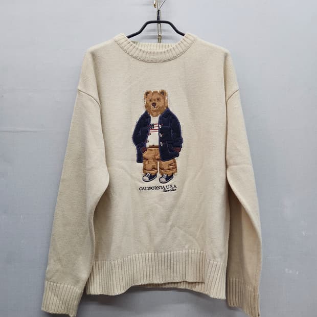 후아유 20주년 베어 자수 니트 M(L) 남여공용