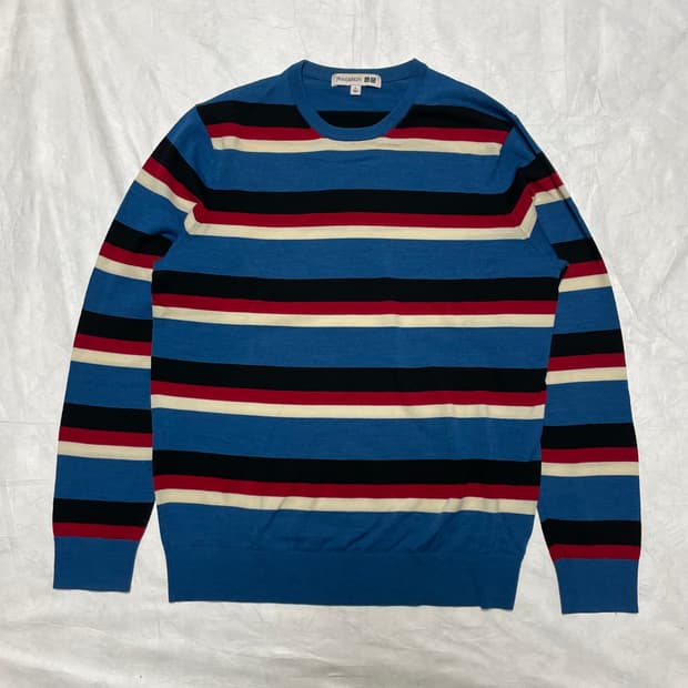 L) 유니클로 x JWA EFM 보더 크루넥 스웨터