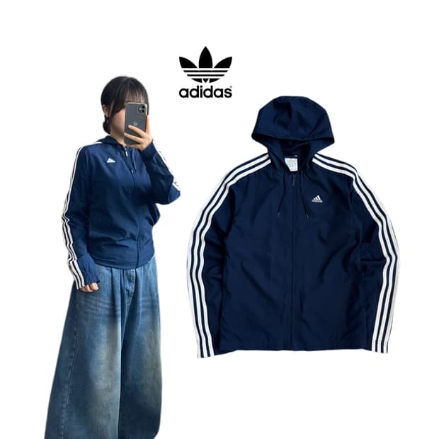 아디다스 삼선 올드스쿨 후드 바람막이 자켓