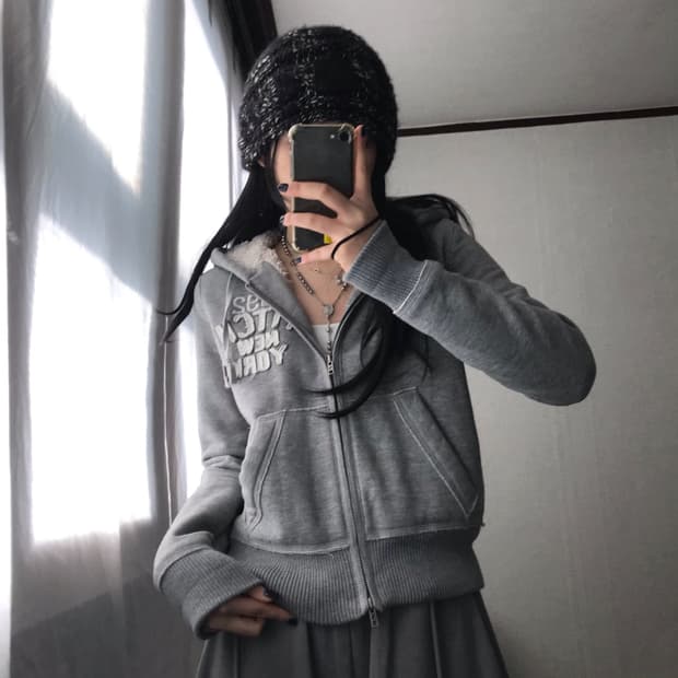 아베크롬비 그레이 퍼후드집업