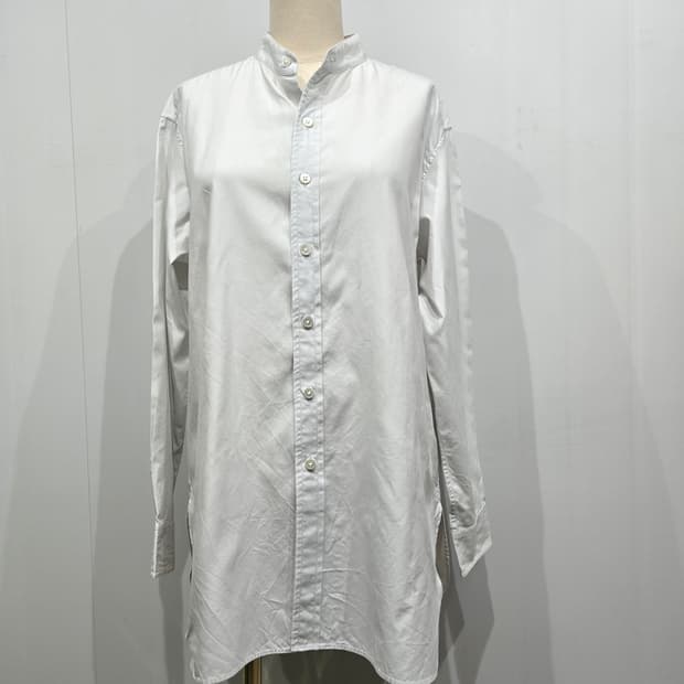 오라리 화이트 차이나카라 밴드카라 셔츠