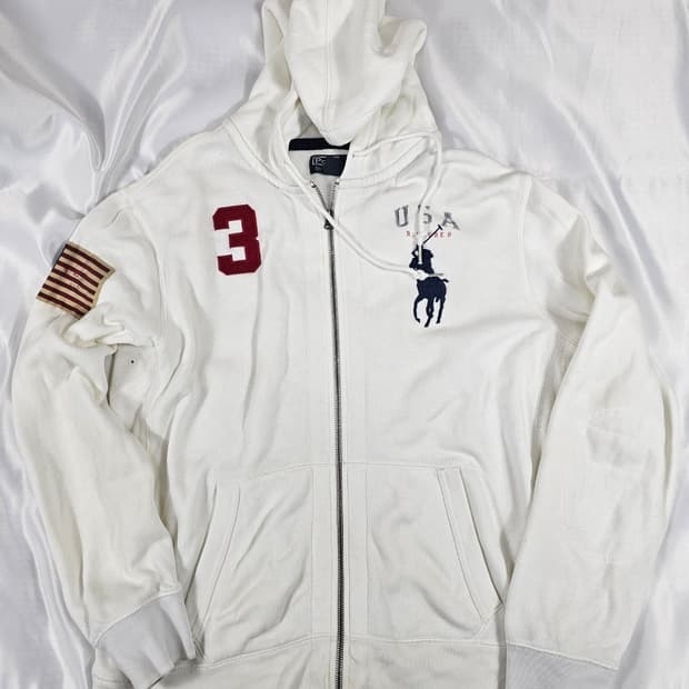 폴로성조기빅포니후드집업