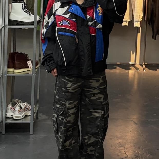 빈티지 Look well 레이싱 봄버 재킷A1901