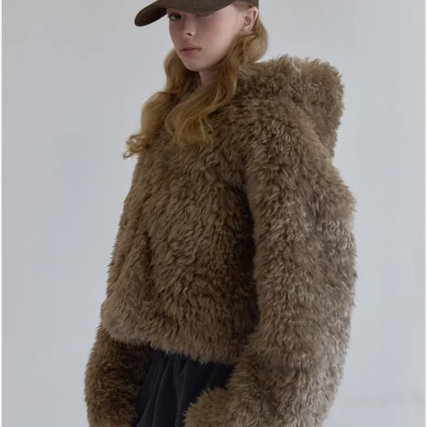 레이지지 토스티 퍼 후드 자켓 브라운