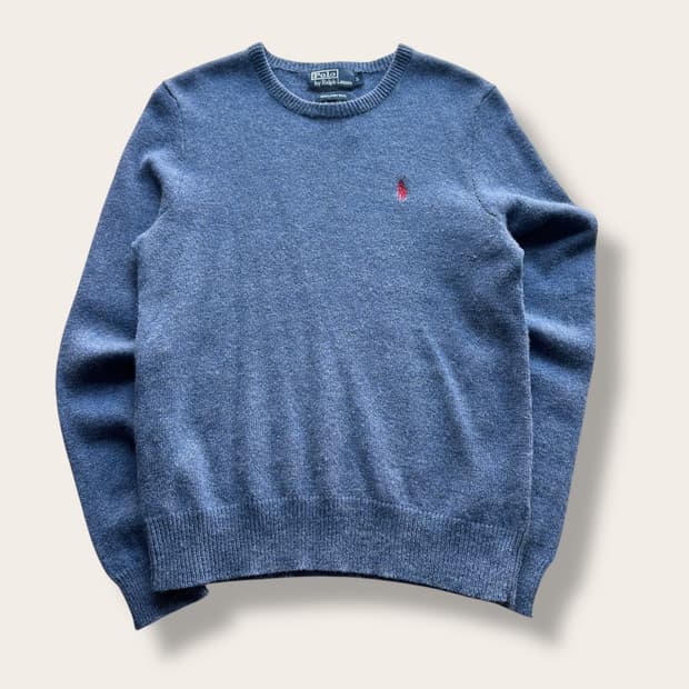 폴로랄프로렌 램쓰울 니트 블루