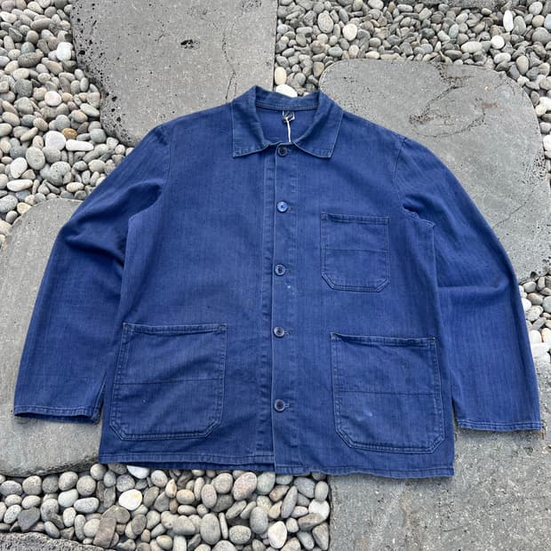 WASHING BLUE OLD HBT 헤링본트윌코튼 프렌치워크자켓