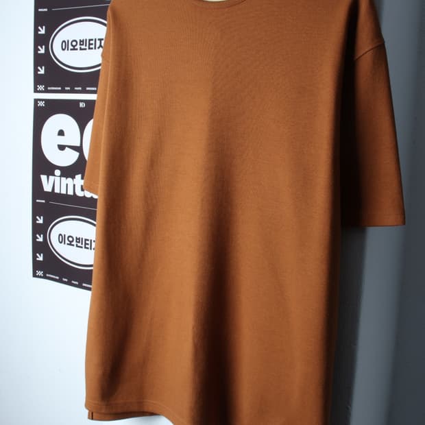 (L-XL) 로맨틱 파이어리츠 반팔 티셔츠 무지 브라운 헤비-H35431