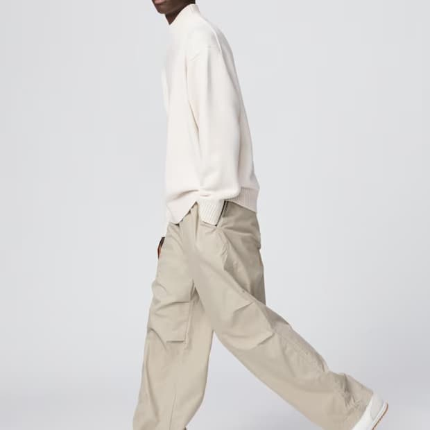 와이드 파라슈트 팬츠 베이지 xs