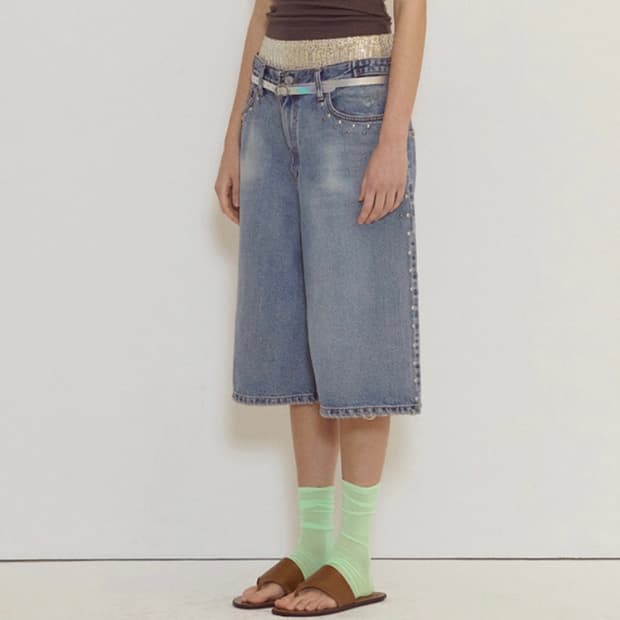 mmmjeans 스터드 버뮤다팬츠