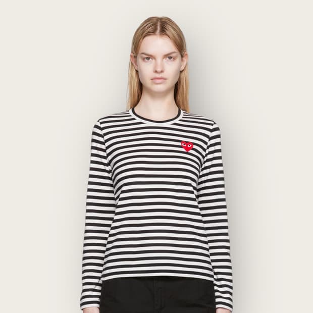 S/ 꼼데가르송 레드와펜 스트라이프 긴팔