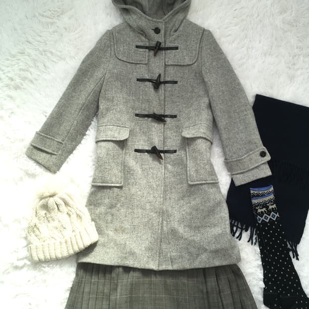 일본빈티지 그레이 떡볶이 후드 코트