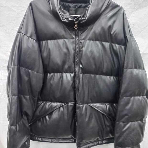 MAJO 블랙 레더 패딩 (남105)