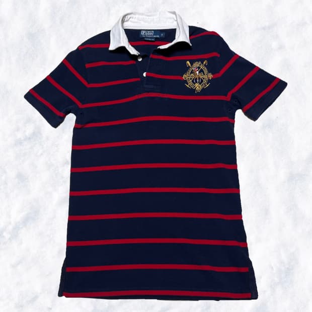 폴로 랄프로렌 빅포니 스트라이프 네이비 레드 반팔