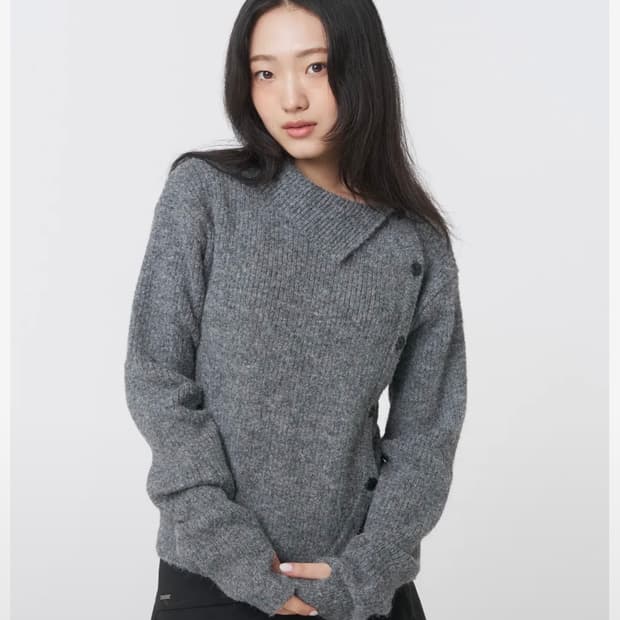 미세키서울 Side button knit GREY