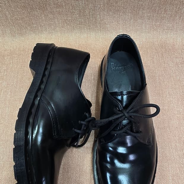 
닥터마틴 미착용 275mm- 1461 모노 3홀 블랙 가죽 구두