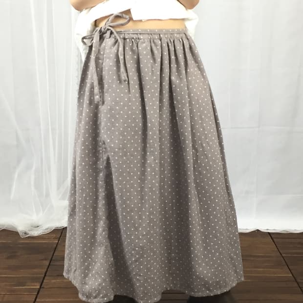 SM2 Gray Polka Dot Long Skirt