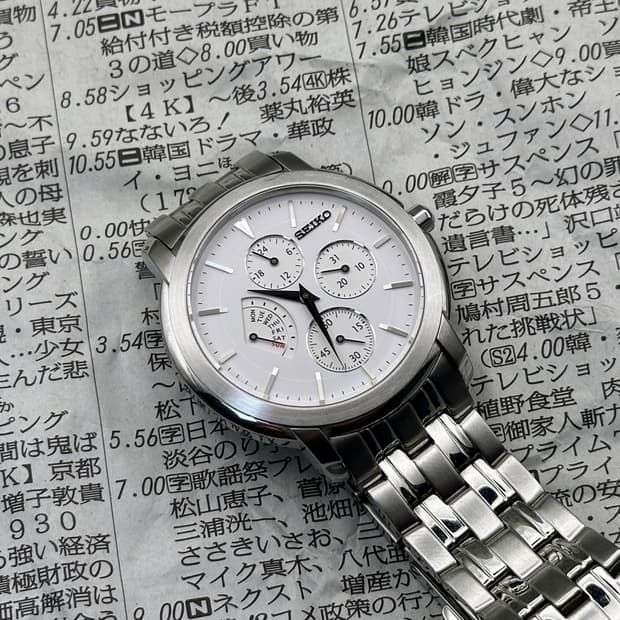 [희귀 모델] 세이코 멀티펑션 쿼츠 화이트실버 SCJF009(상태양호)