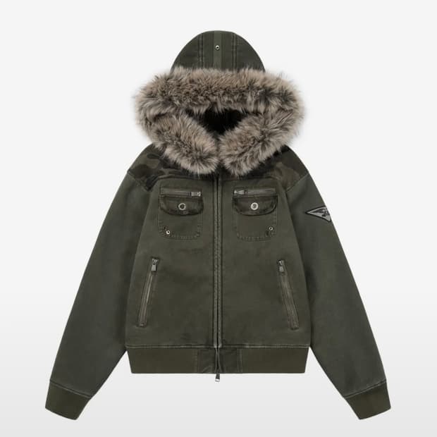 아캄 퍼 카모 자켓 카키