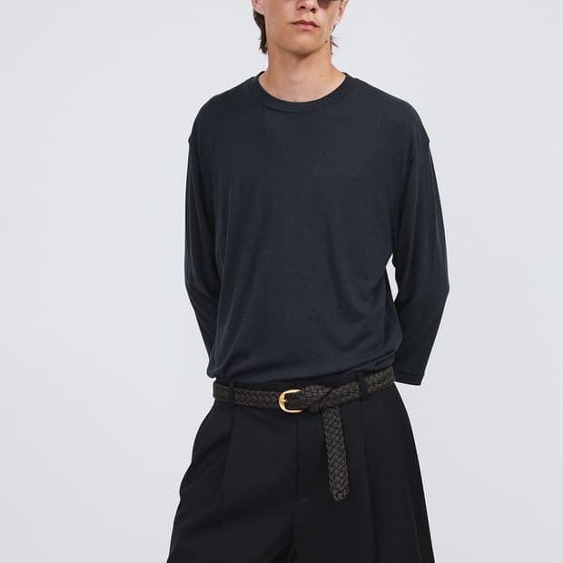 렉토 26SS 울 블렌드 루즈핏 탑 7부 티셔츠 인디고 네이비