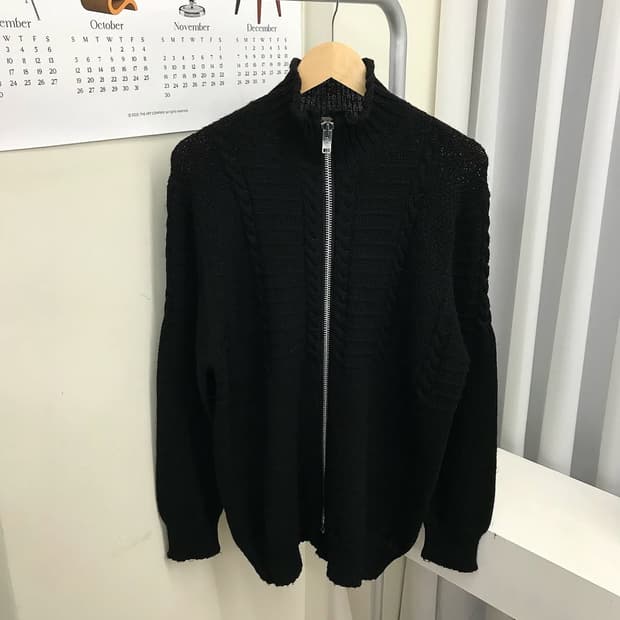 요지야마모토 해비울 니트 집업 자켓