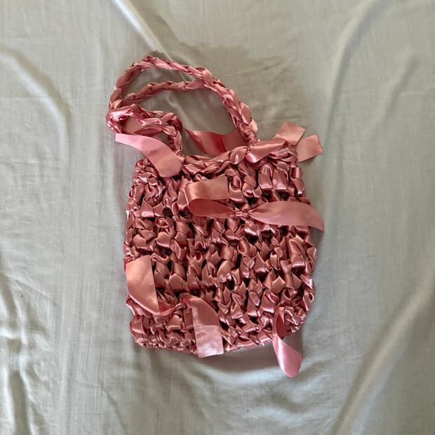 크로쉐안트 새틴삭 숄더백