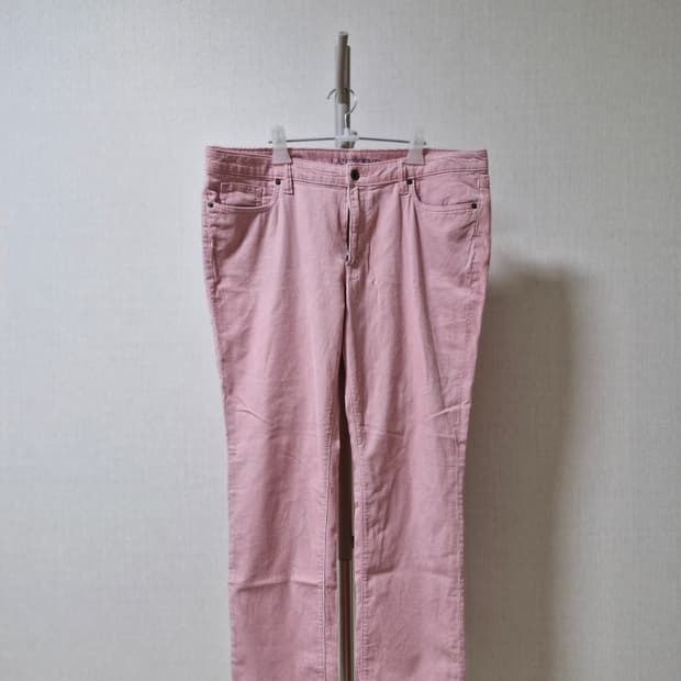 Lands end 핑크 코듀로이 팬츠 슬림 32-34