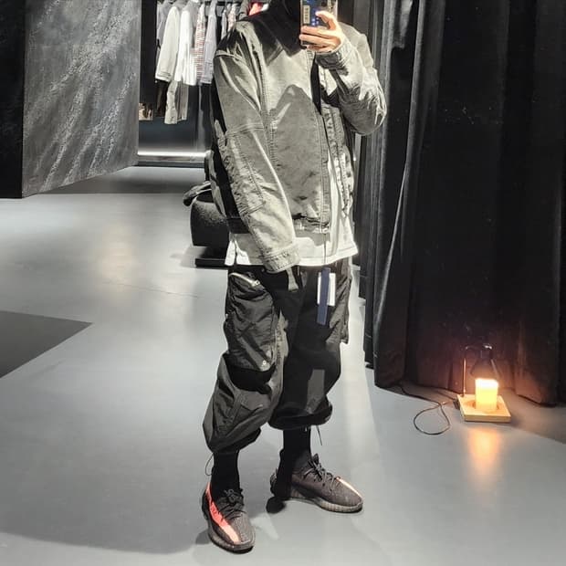 준지 가먼트다잉 블루종 자켓 애쉬그레이