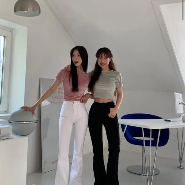 룩앳민 부츠컷 화이트 L