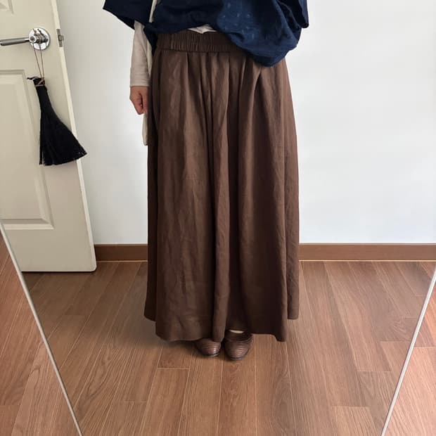 gathered maxi full skirt