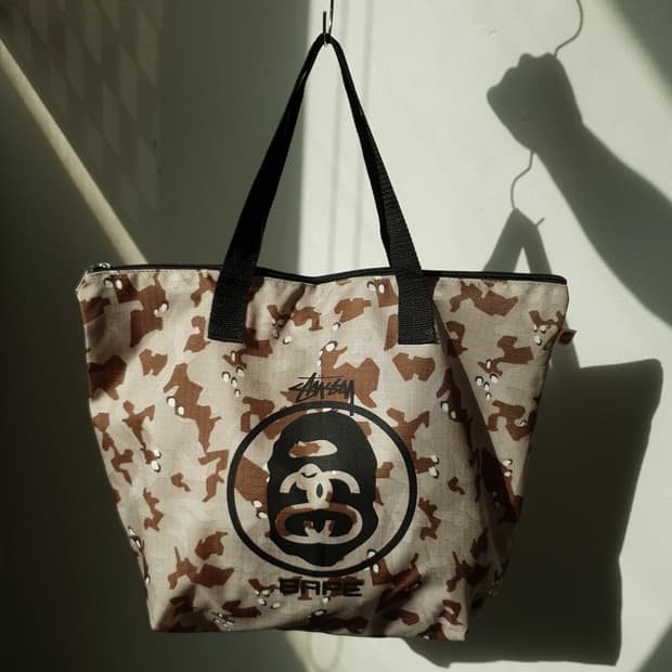 STUSSY x BAPE tote bag