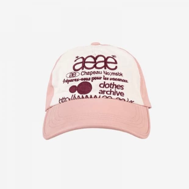 aeae 모자 > 웹 로고 캡 핑크 버건디