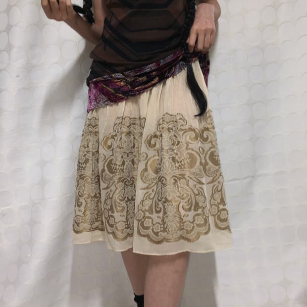 Hiroko bis 골드 망사 스커트