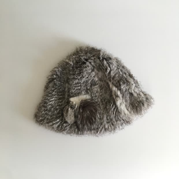 Vintage 래빗 퍼 비니