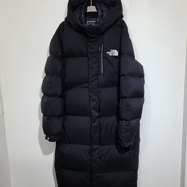 (XL) 노스페이스 거위털 롱패딩 점퍼 블랙 구스다운 패딩코트 후드 