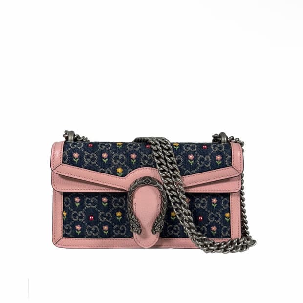 [S] Gucci 구찌 여성 디오니소스 플로럴 데님 숄더 크로스백 스몰