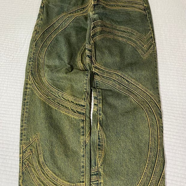 슈프림 s 로고 데님 진 더티 그린 30