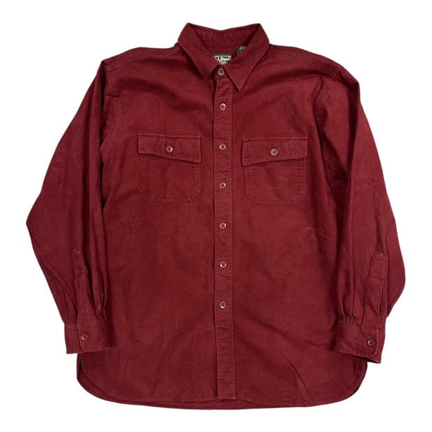 L) 엘엘빈 L.L.Bean USA 버건디 투포켓 플란넬 셔츠남방