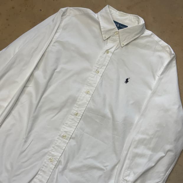 L 폴로랄프로렌 커스텀 핏 화이트 셔츠